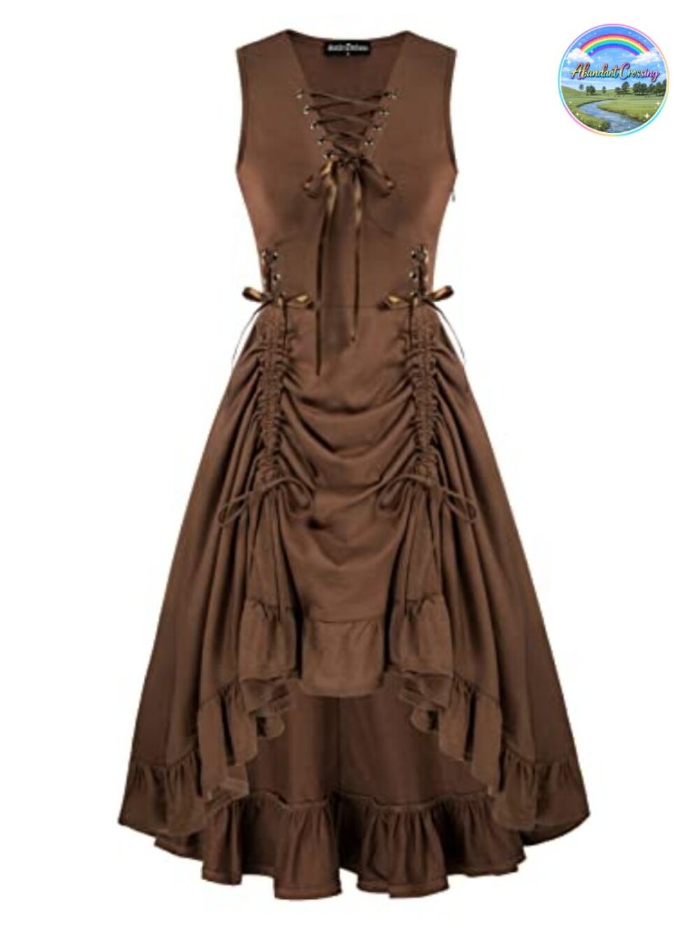 Scarlet Darkness Renaissance Steampunk Lace Up Gothic Pirate Costume Dress